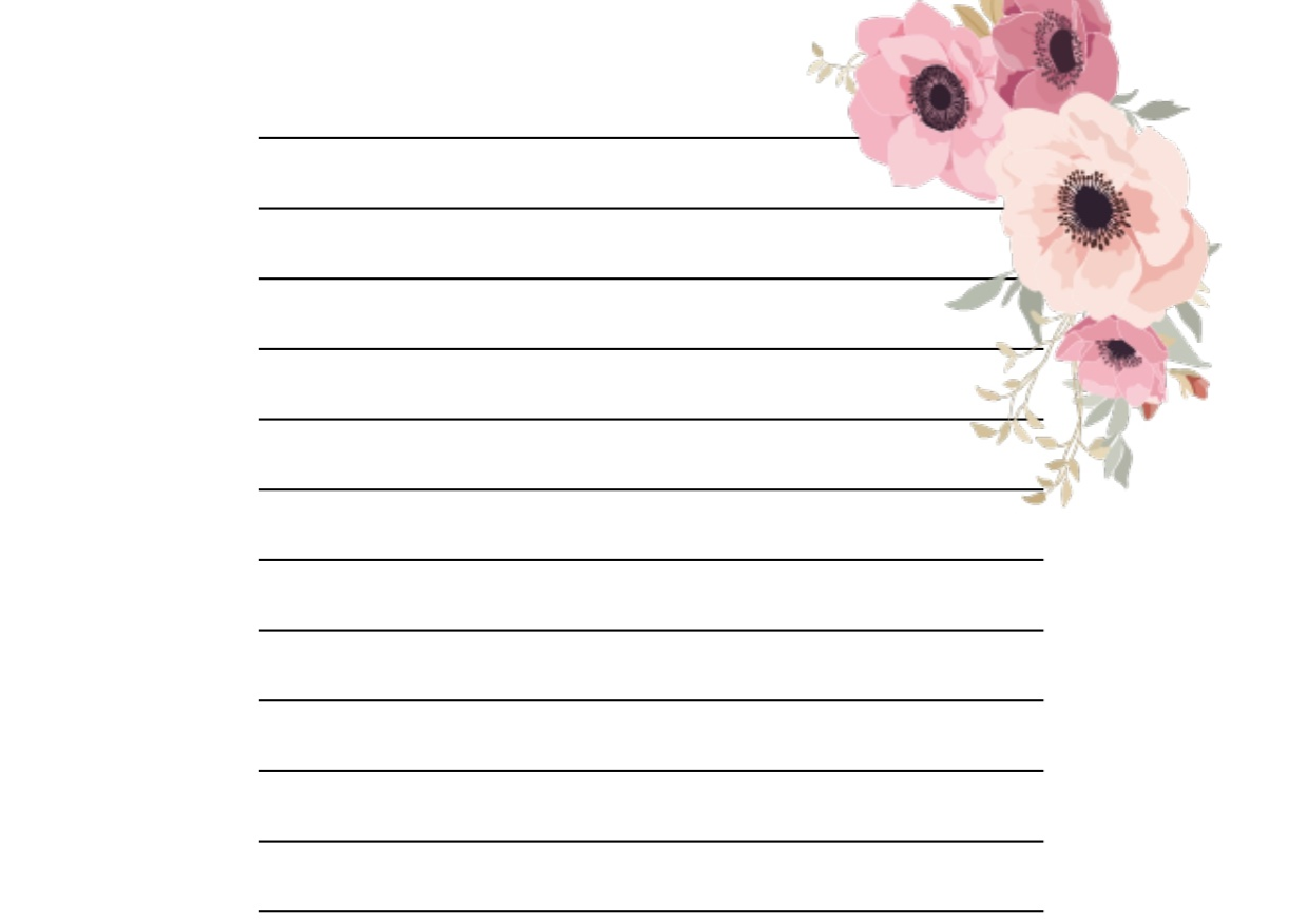 かわいい＆おしゃれな便箋（手紙とレター）縦型の横書きのA4用紙・PC直接入力・Excel・Word・PDFの無料テンプレートをダウンロード